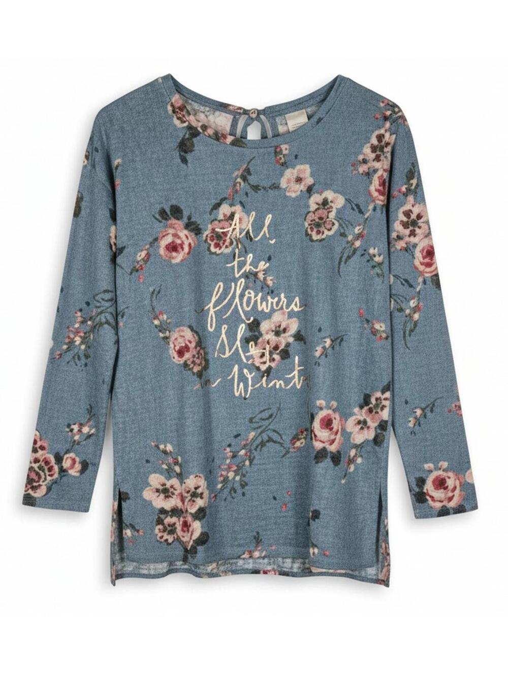 Disney LC Lauren Conrad Bambi All The Flowers Sleep In Winter Floral Top Small